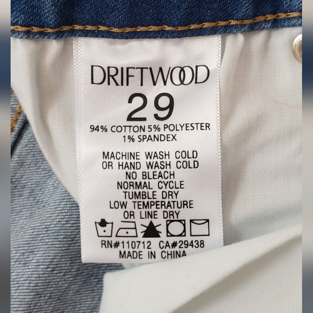 Driftwood Royce Straight Frayed Hem Jeans Size 29 Capsule Wardrobe Boho - Picture 10 of 12
